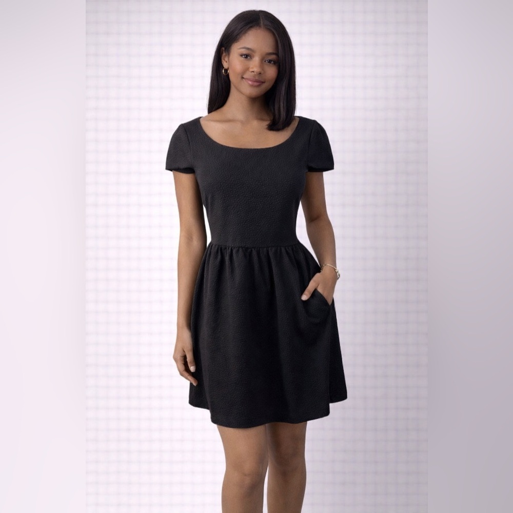 dELiA*s Little Black Dress NWT Open Back Fit & Flare Chic Mini Size M LBD